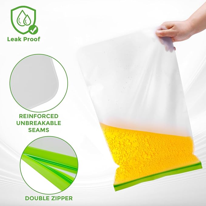 3 Pack Bear Bags for Food Backpacking, Odor Proof Bags-12ｘ20 Inch, Reusable Double Track Zip Closure Storage Bags Keep Fresh fit Camping, Water Sports, Hiking and Home Organization