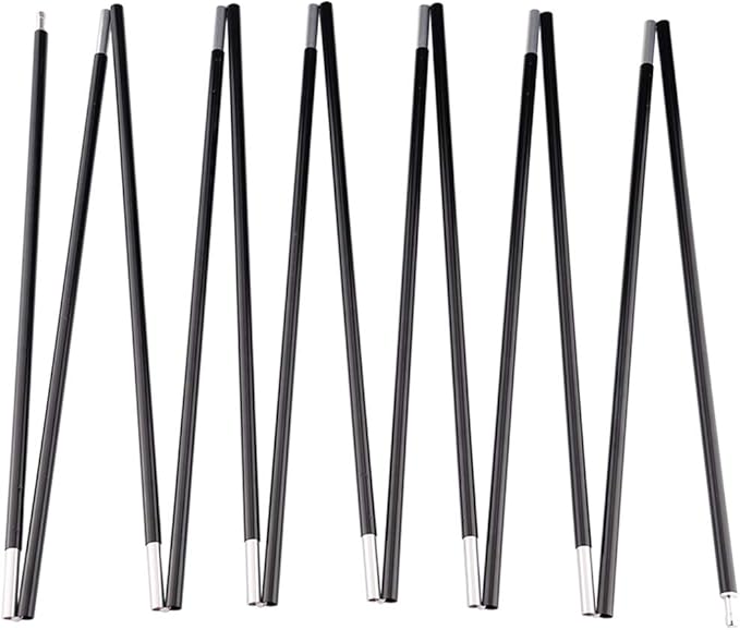 Aluminum Tent Poles Replacement, Black Pre-Assembled Tent Pole, 7001 T6 Heated Camping Tent Rod
