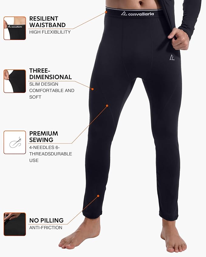 CL convallaria Thermal Underwear Long Johns Set Mens Winter Gift Hunting Gear Sport Base Layer Bottom Top