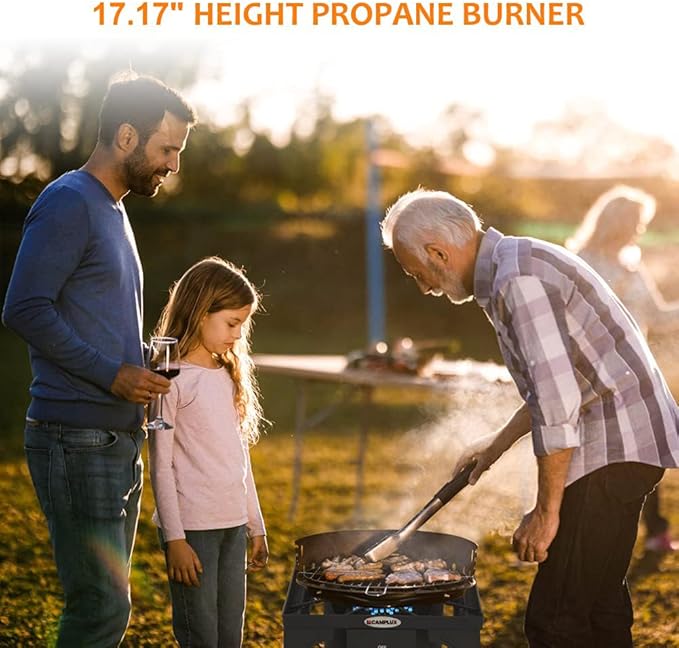 Camplux Propane Burner 130,000 BTU, Single Gas Burners, Outdoor Stove for Home Brewing, Turkey Fry, Maple Syrup Prep
