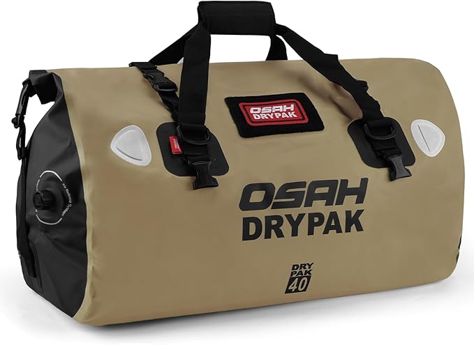 Waterproof Duffel Bag - Motorcycle Dry Bag Tail Bag with Large Storage Space, Waterproof Luggage Duffle Bags with Outer Mesh Zipper Pocket for Camping, Kayaking, Fishing & Traveling