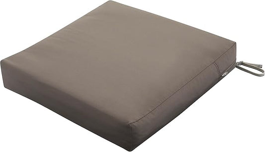Classic Accessories Ravenna Water-Resistant 21 x 19 x 5 Inch Patio Seat Cushion, Dark Taupe, Patio Loveseat Cushion
