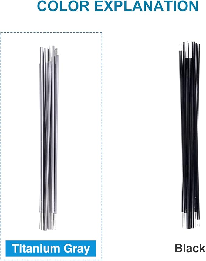 Preassembled Tent Poles Replacement, Gray 7001 T6 Heated Aluminum Tent Poles 1 Pole Pack
