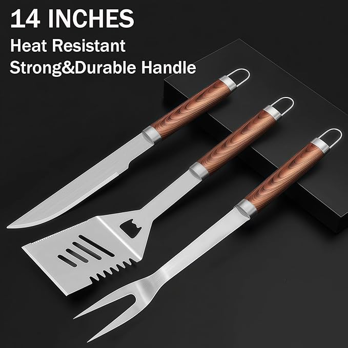 MUJUZE Grilling Accessories,BBQ Accessories Set,19pcs Grill Set for Outdoor Grill,Grilling Gifts for Men Dad Fathers Day,Stainless Steel BBQ Grill Tools for Outdoor,Camping,Backyard