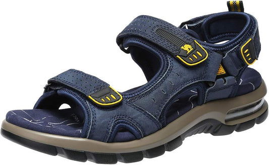 CAMEL CROWN Men's Leather Sandals for Hiking Walking Beach Treads Water Athletic Outdoor with Premium Air Cushion | Waterproof
