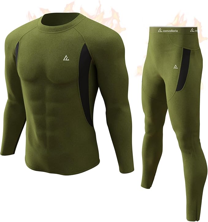 CL convallaria Thermal Underwear Long Johns Set Mens Winter Gift Hunting Gear Sport Base Layer Bottom Top