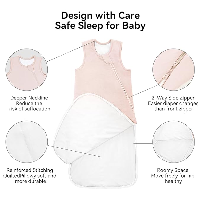 BubblePanda Rayon Made from Bamboo Sleep Sack 12-18 Months 1.0 Tog Soft Toddler Sleeping Sack for Babies 2-Way Zipper Baby Wearable Blanket