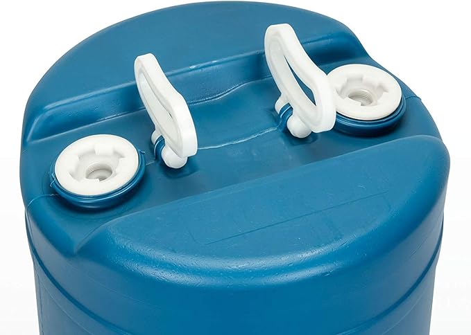 15 Gallon Emergency Water Storage Barrel - Preparedness Supply - Water Tank Drum Container - Portable, Reusable, BPA Free, Food Grade Plastic (2 Tank)