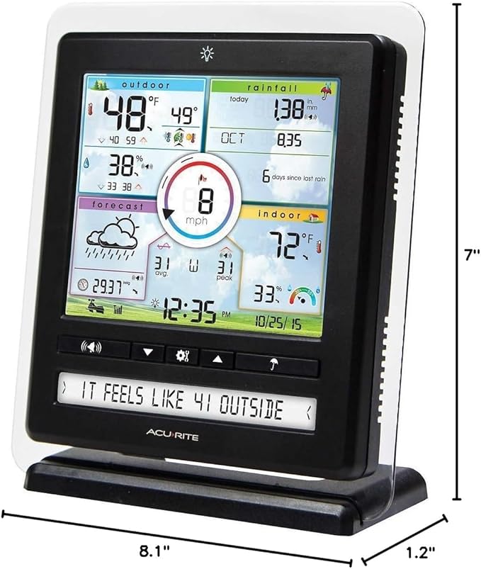 AcuRite Iris (5-in-1) Wireless Indoor/Outdoor Weather Station with Remote Monitoring Alerts for Weather Conditions (01536M)