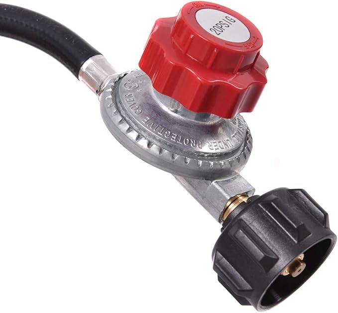 Happygrill Camping Stove Outdoor, High Pressure 2 Burner Propane Gas Camp Stove w/Detachable Legs, 150,000-BTU Output, 0-20 PSI Regulator, Portable Camping Burner Picnic Cookout