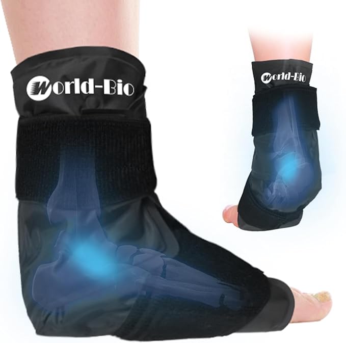Ankle Ice Pack Wrap for Swelling, Foot Ice Pack Wrap, Reusable Foot Cold Cure Wrap for Ankle,Foot,Heel Pain Relief, Achilles Tendonitis, Plantar Fasciitis