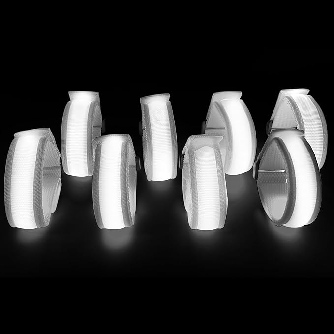 8 Pack LED Bracelets Light Up Wristbands,Glow Flashing Wristbands Glow in The Dark Party Supplies for Party, Festivals, Sports, Camping,Night Events (White)