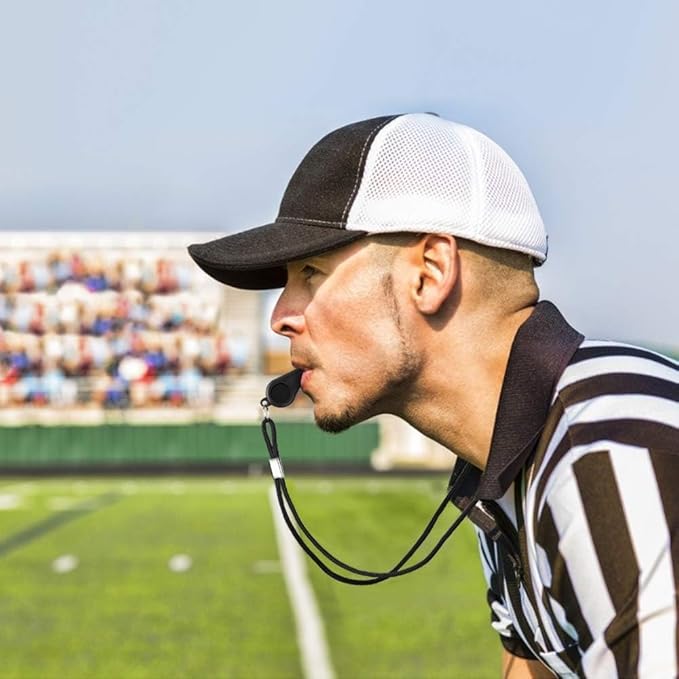 24 Pack 120dB Loud Referee Whistles with Lanyards – Heavy-Duty Black Sports Whistles for Coaches, Referees, and Team Events