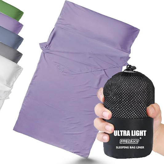 Frelaxy Ultralight Sleeping Bag Liner - Lighter & Compact, 3 Sizes Travel Sheets & Adult Sleep Sack, Comfy Breathable & Cooling & Silky Soft, Quick-Drying, for Backpacking, Hotel, Camping, Hostels