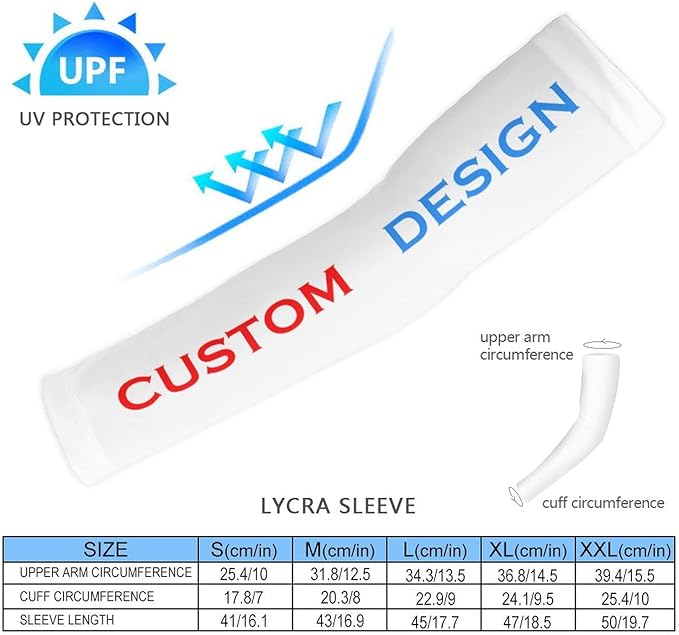 Custom Cooling Compression Arm Sleeves Add Your Design Personalized Oversleeve Covers for Outdoor Activity