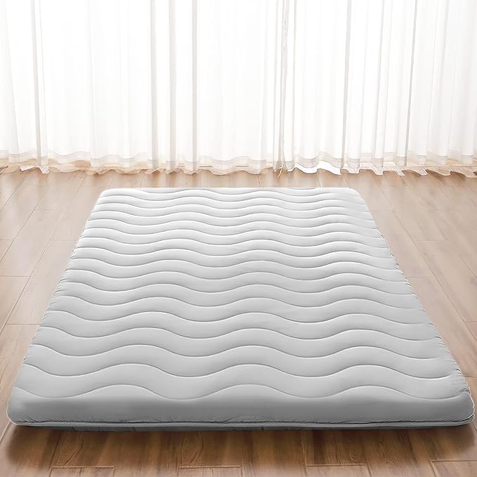 Japanese Floor Mattress, 100% High Density Comfortable Foam, 4" Thicken Foldable Mattress Tatami Mat Sleeping Pad, Ideal for Comfort and Support, Kids Floor Lounger Pillow Bed Sofa (Twin）