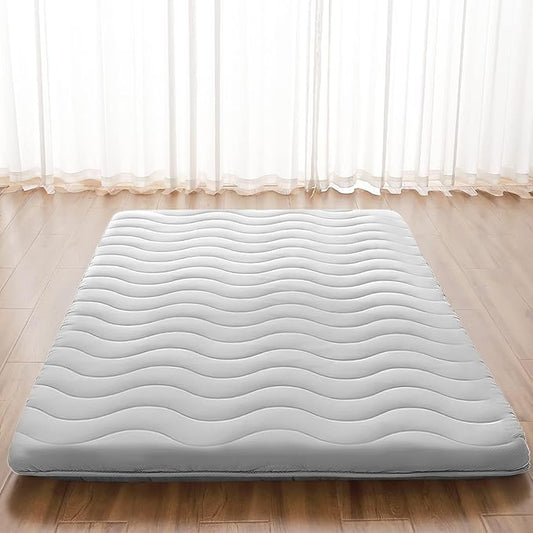 Japanese Floor Mattress, 100% High Density Comfortable Foam, 4" Thicken Foldable Mattress Tatami Mat Sleeping Pad, Ideal for Comfort and Support, Kids Floor Lounger Pillow Bed Sofa (Twin）