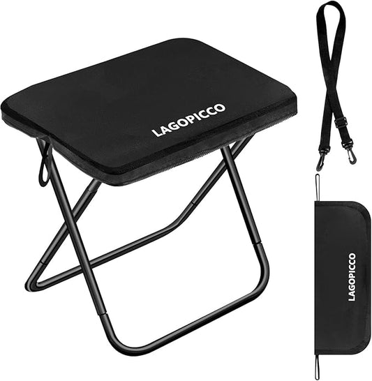 Collapsible Folding Stool – Lightweight Portable Chair for Adults, Compact Travel Seat, Holds 330LBS, Ideal for Camping, Hiking, Fishing, Outdoor Events & Festivals