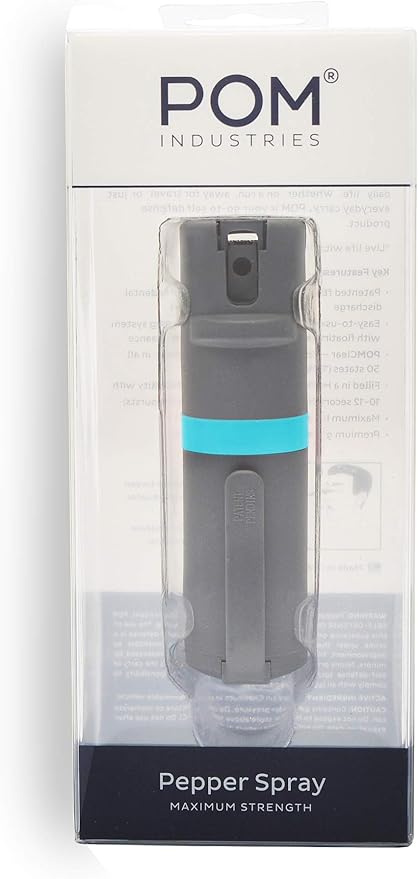 POM 6-Pack Pepper Spray Flip Top Pocket Clip - Maximum Strength OC Spray for Self Defense - Tactical Compact & Safe Design - 25 Bursts & 10 ft Range - Powerful & Accurate Stream Pattern