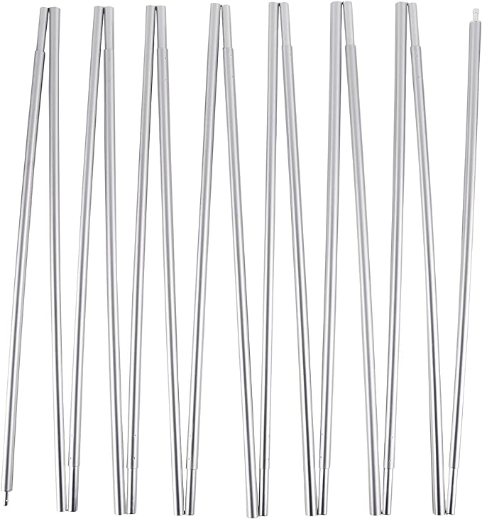 Aluminum Tent Poles Replacement, Fits Both Female and Male Ends, Lightweight Tent Pole Repair Kit, 7001 Aluminum Alloy T6 Heated