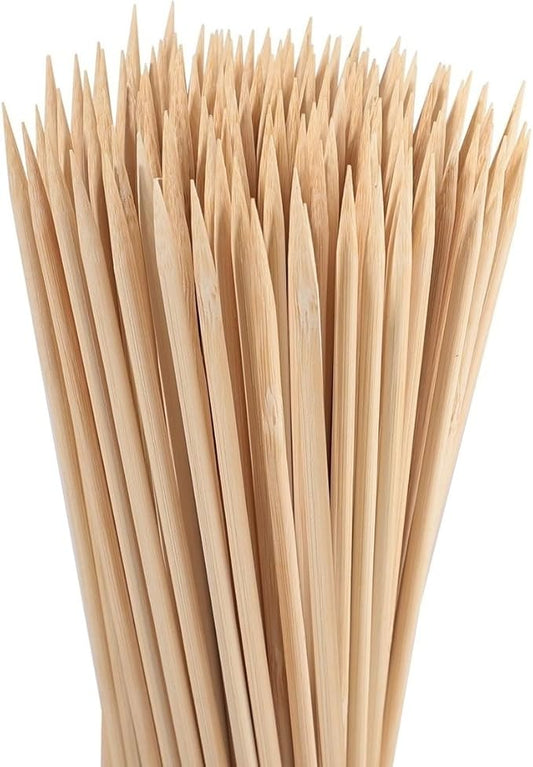 150PCS 16" Bamboo Skewers Sticks for Barbecue Smores Marshmallows Chocolate Fountain Plant Stakes Fruit and Crafting,Φ=4mm