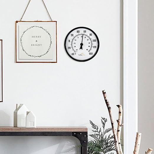 Indoor Outdoor Thermometer, 6.5'' Outdoor Wall Thermometer No Battery Needed, Waterproof Outdoor Thermometers for Patio, Garden, Home