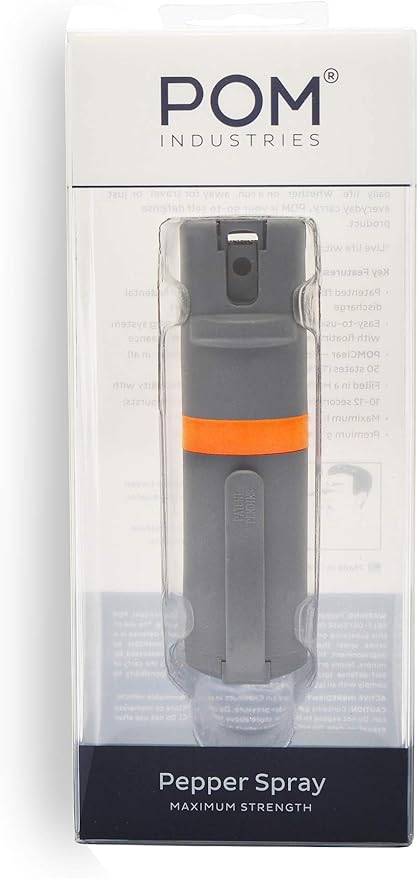 POM 6-Pack Pepper Spray Flip Top Pocket Clip - Maximum Strength OC Spray for Self Defense - Tactical Compact & Safe Design - 25 Bursts & 10 ft Range - Powerful & Accurate Stream Pattern