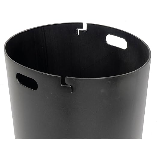 Global Industrial Heavy-Duty 36 Gallon Capacity Outdoor Metal Slatted Trash Receptacle with Rain Bonnet Lid & Plastic Liner, Black, Commercial & Industrial Trash Can