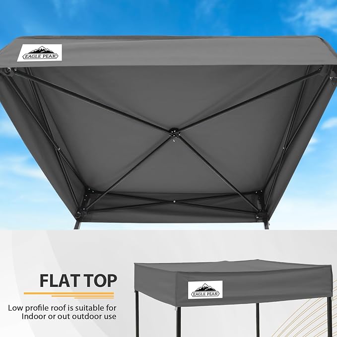 EAGLE PEAK Flex Compact 4x4 Pop-up Canopy Changing Room, Portable Privacy Dressing Room for Indoor Fashion Photoshoots, Camping, or Pool, Dark Gray