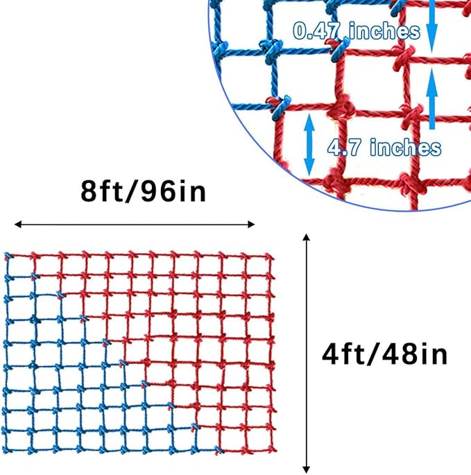 Climbing Cargo Net, Polyester Playground Climbing Net, Heavy Duty Large Military Climbing Net for Kids Outdoor, Kids Safety Protection Net, Rope Ladder, Jungle Gyms, Swingset, Treehouse