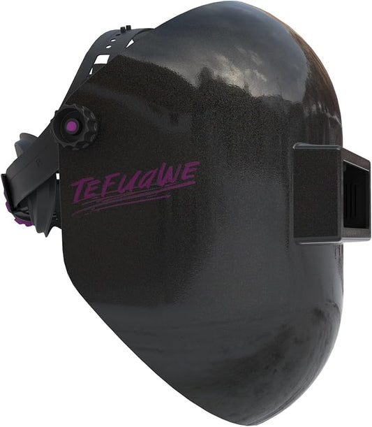 Black Chopped Fiberglass Sugar Scoop Welding Helmet, Medium Cut Top and Bottom Pipeline Welding Hood