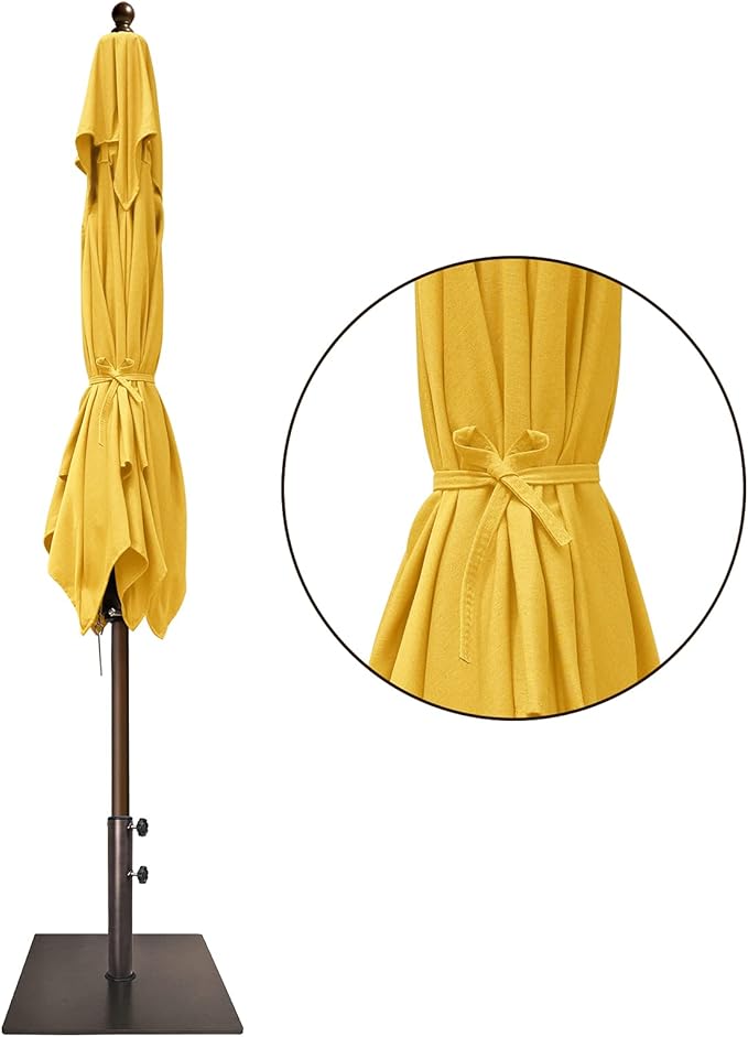 EliteShade USA 10-Year-Non-Fading 6x6Ft Square Market Umbrella Patio Outdoor Table Umbrella with Ventilation, Sunflower Yellow