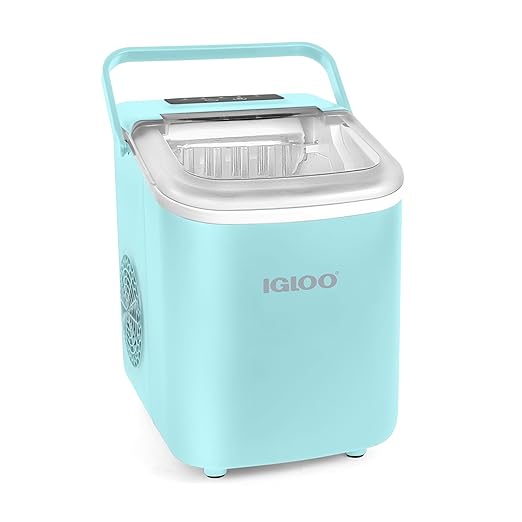 Igloo Automatic Self-Cleaning Portable Electric Countertop Ice Maker Machine with Handle, 26 Pounds in 24 Hours, 9 Ice Cubes Ready in 7 Minutes, with Ice Scoop and Basket