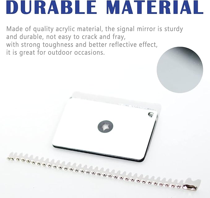 2 Pieces Signal Mirror - 2 x 3 Inch Outdoor Multifunctional Signal Emergency Mirror for Hiking & Marine