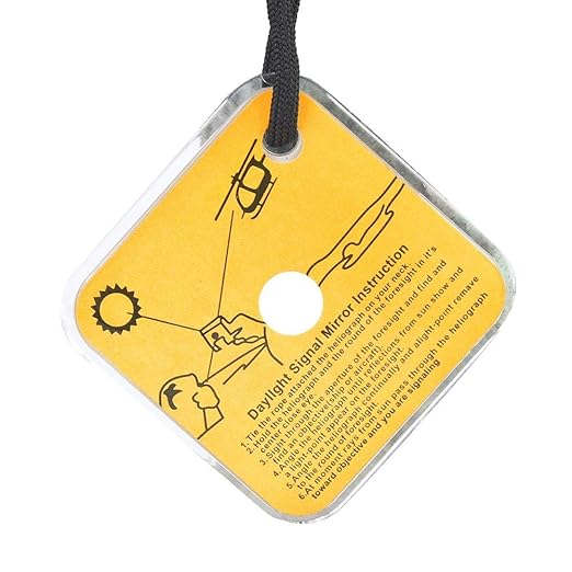 Acrylic Mirror Survival Reflector Mirror Portable Practical Self-Help Tool with Whistle for Emergency