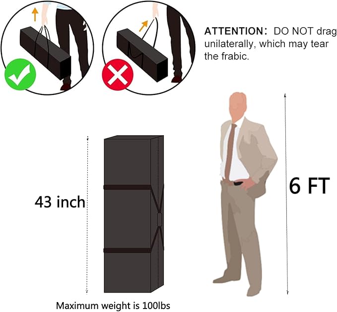 43" Sports Duffle Bag, RicoRich 150L Extra Large Travel Duffel Luggage Bag with Upgrade Zipper, Durable & Water Resistant for Camping Tent Fishing Beach tote (Black)