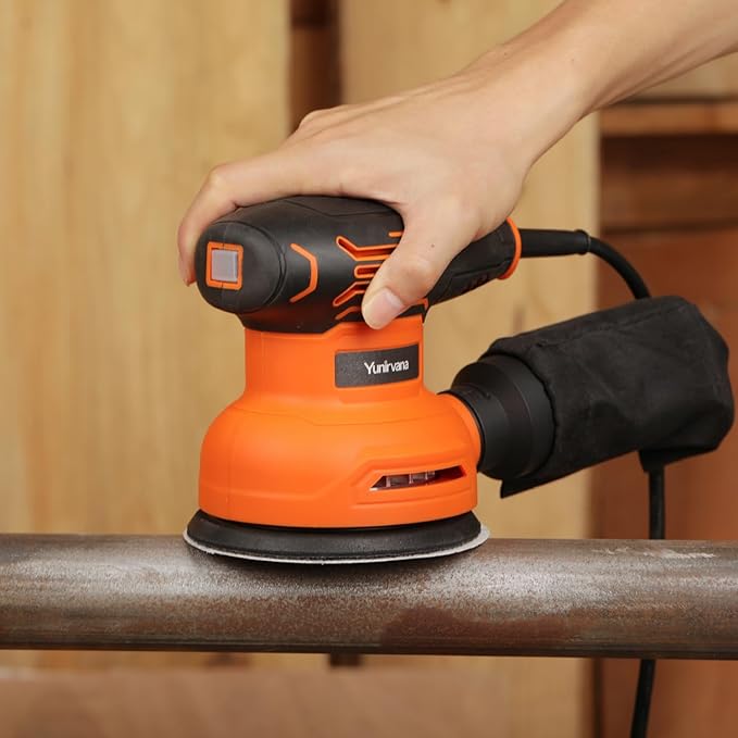 5-Inch Orbital Sander, 2.5 Amp Motor, 15 Pcs Sanding Disc Set, 6-Speed Control (6000-12000 OPM), Efficient Dust Collection for Superior Sanding and Polishing