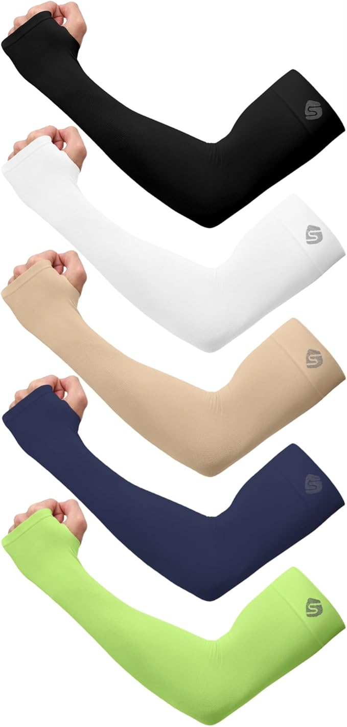 Arm Sleeves for Men Women UV Sun Protection Compression Arm Warmer Tattoo Cover Up, Sports Golf Cooling Sleeves