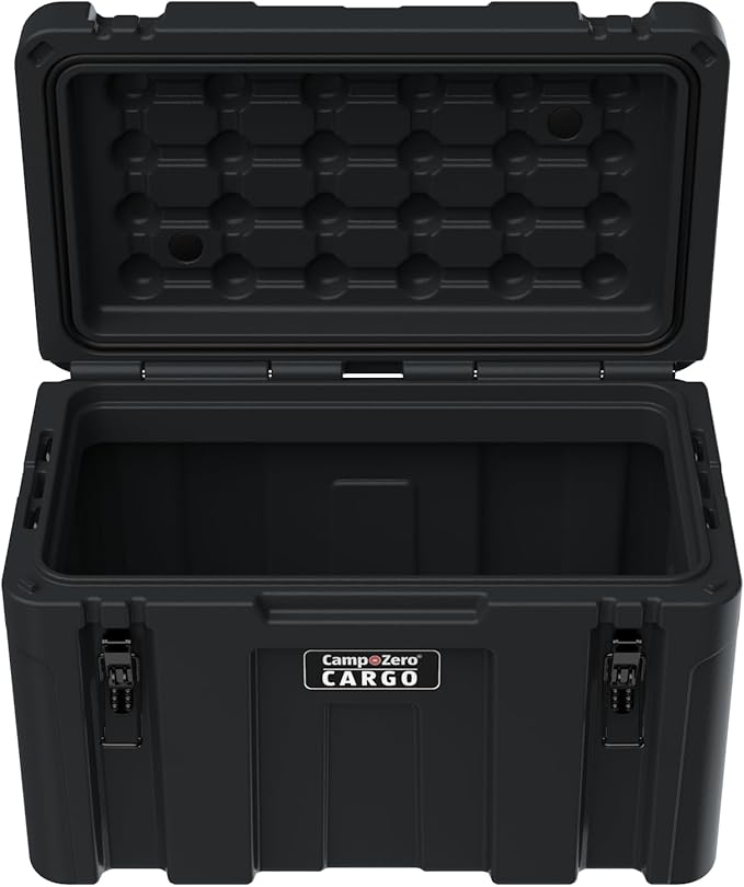 CAMP-ZERO Premium 78L Cargo & Equipment Storage Case with Coated Stainless Steel Latching and Locking System (Black)