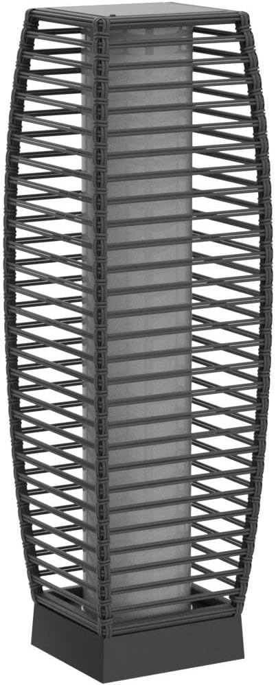 Grand patio Outdoor Floor Lamp Solar Powered Lantern Waterproof Wicker Boho Deck Lights for Garden Porch Decor, Large Crossover