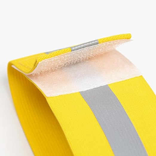 4PCS Reflective Wrist Strap 4x1.5cm Running Safety Gear Reflective Wristbands High Visibility Bike Ankle Bands Reflector Armband Self-Adhesive Reflective Bands for Walking,Night Sports Golden