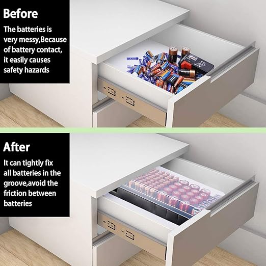 Battery Organizer Storage Case Holder with Tester Holds 98 Battery