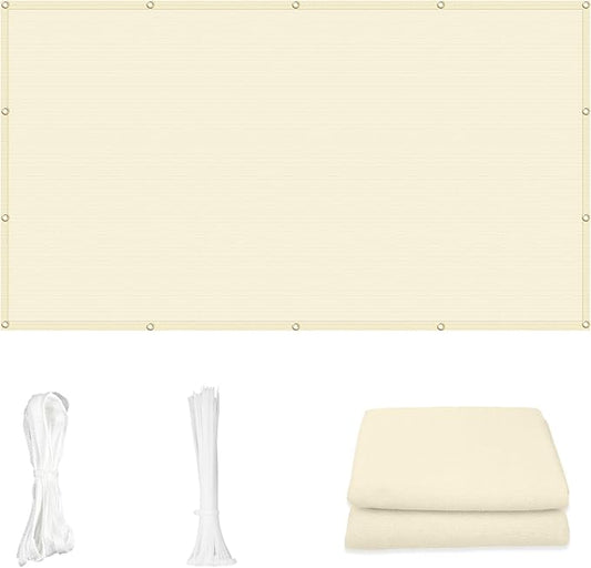 Cool Area Sun Shade Cloth with Grommets 8×11 FT Shade Panel Shade Tarp Screen Fabic for Outdoor Patio Pergola Cover Deck Garden, Butter Cream (Customized)