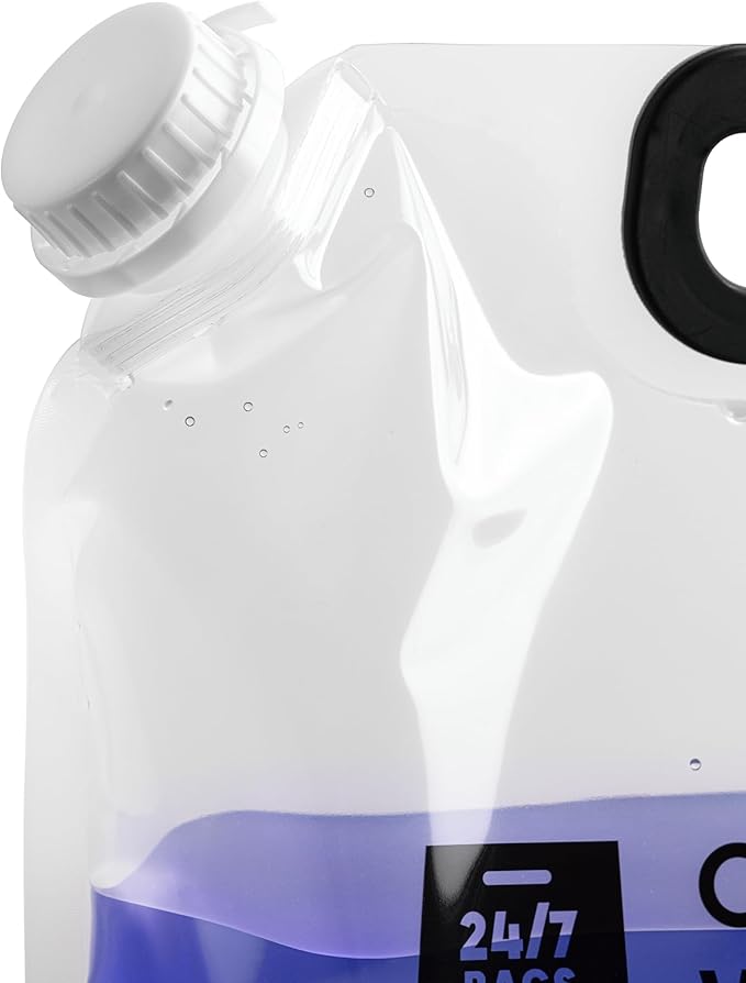 4 Pack Collapsible Water Container Bag 2.6 Gallon/10 Liter, Heavy Duty with Carry Handles, Hikes, Trips, Weather Emergencies, and More, Foldable Water Bag