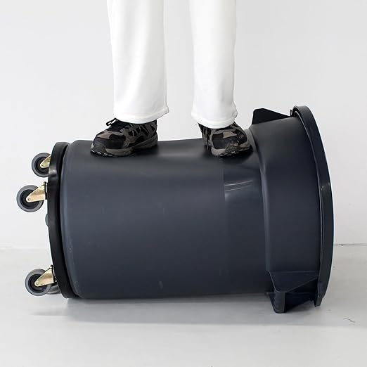 32 Gallon Outdoor Trash Can with Wheels and Lid, Garbage Cans with Handle,Trash Bin Suitable for Hospitals/Garages/Backyards/Yards/Mall (2 Pack)