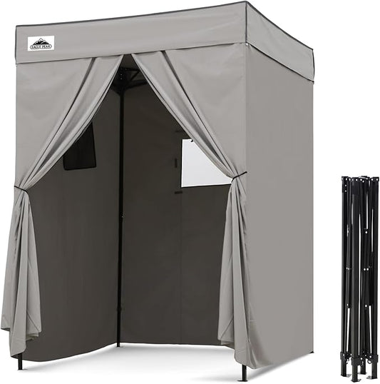 EAGLE PEAK Flex Compact 5x5 Pop-up Canopy Changing Room, Portable Privacy Dressing Room for Indoor Fashion Photoshoots, Camping, or Pool, Gray