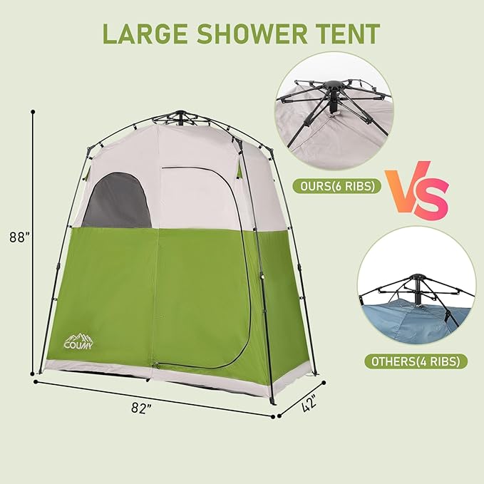 Instant Pop-up Camping Shower Tent Privacy Shelter with 1 Room/2 Rooms, Portable Outdoor Shower, Changing Room, Sun Shelter for Camping, Beach Hiking, and Fishing