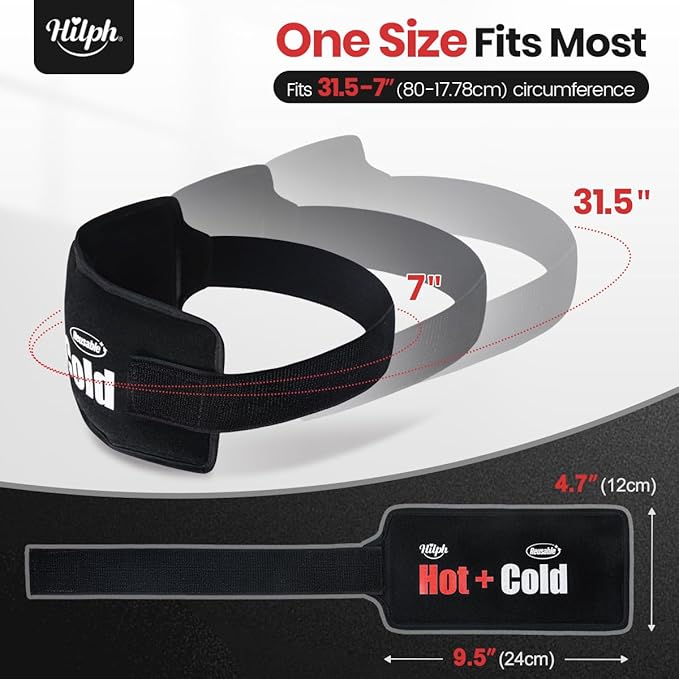 Hilph Ice Pack for Injuries Reusable, 2 Packs Soft Hot and Cold Gel Pack with Adjustable Strap, Flexible Ice Pack Wraps for Joints and Muscle, Back, Knee & More Discomfort Relief (9.5" x 4.7")