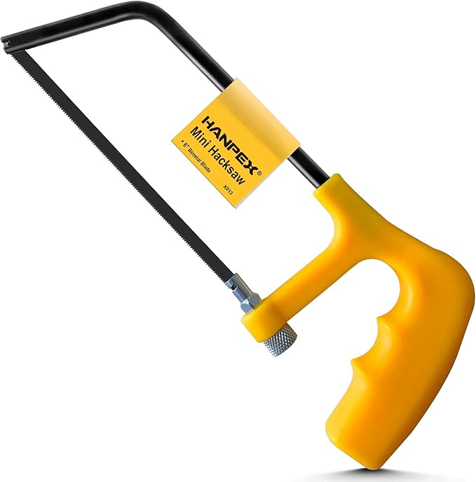 6 in. Mini Hacksaw Frame - 150mm Extra Fine Cut Junior Hack Saw with Bi-Metal Blade for Metal and Wood
