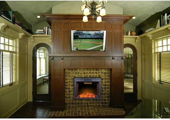 40'' Electric Fireplace Insert, Retro Recessed Fireplace Heater with Fire Cracking Sound, Remote Control & Timer, 750/1500W, Black